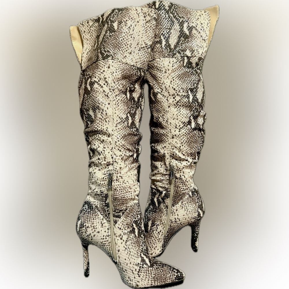 **NEVER WORN**Jessica Simpson Snakeskin Over-the-Knee Boots - New in box